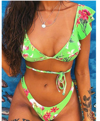 Bikini Flores Amarillas Retro
