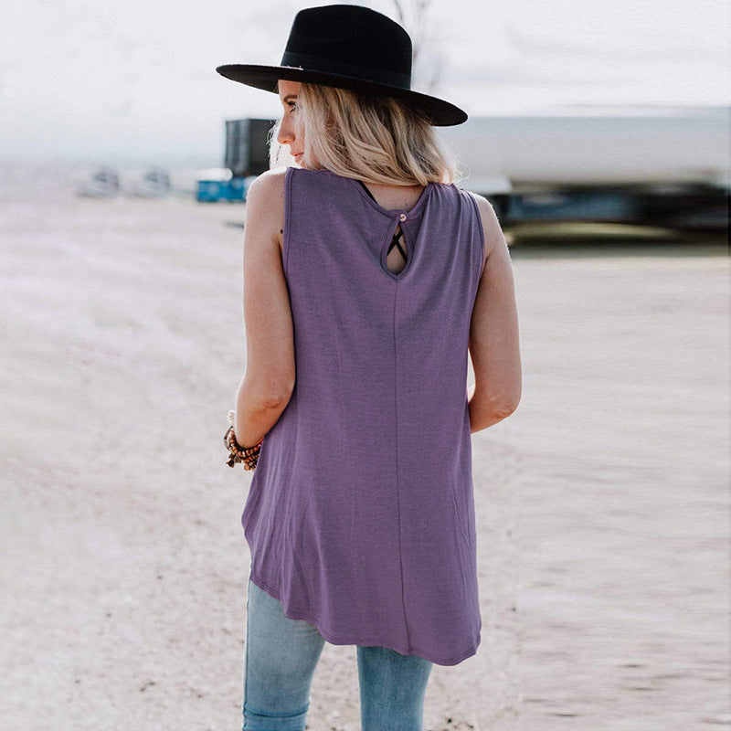 Blusa Top de Verano Color Sólido