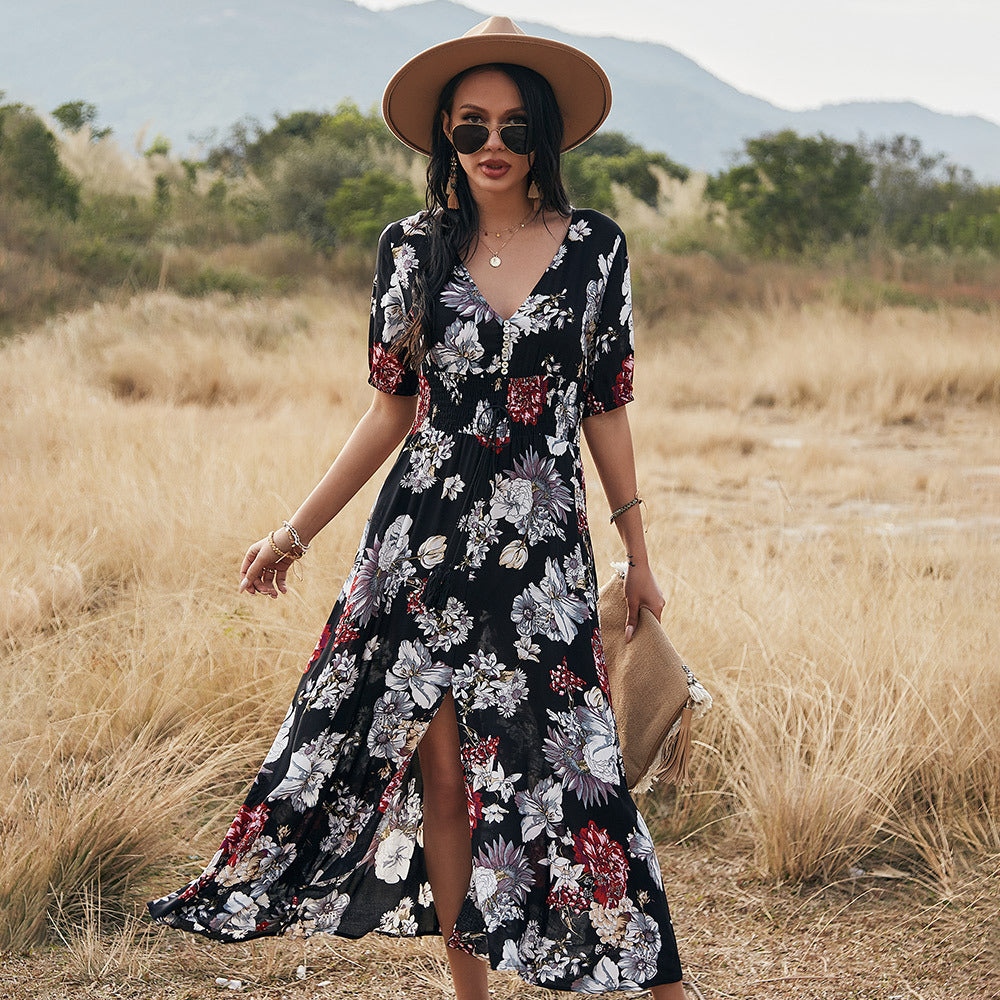Vestido Toscana | Diseño Floral con Cintura Ajustable
