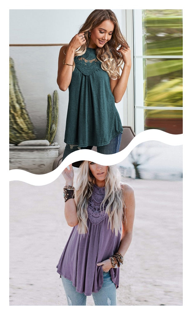 Blusa Top de Verano Color Sólido