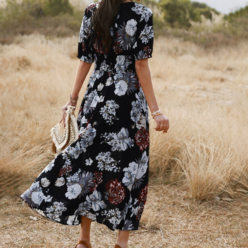 Vestido Toscana | Diseño Floral con Cintura Ajustable