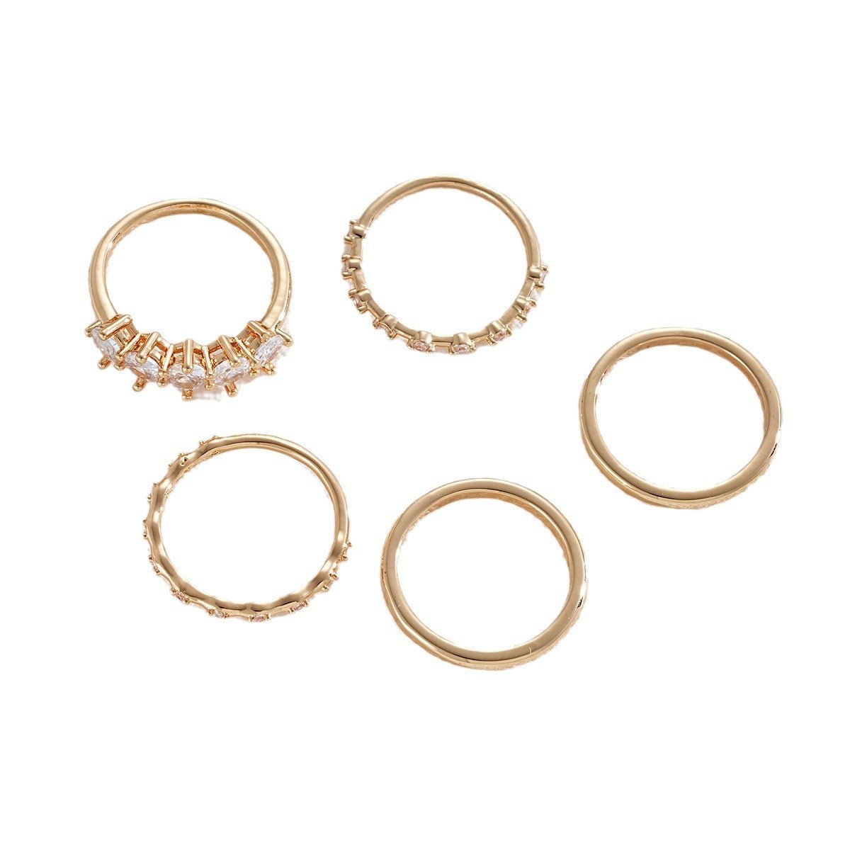 Set de 5 Anillos Apilables con Zirconias - Melvanni