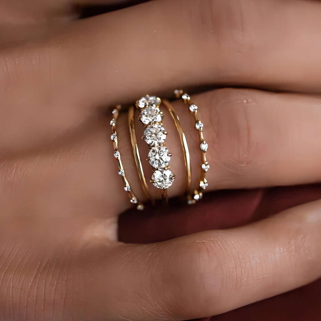 Set de 5 Anillos Apilables con Zirconias - Melvanni
